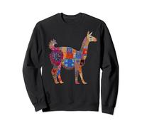 Llama Alpaca Floral Flores Coloridas Perú Perú Recuerdo Peruano Sudadera