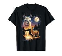 Llama Aullando a la Luna, extraño Meme Divertido, Llama Alpaca de los 90 Camiseta