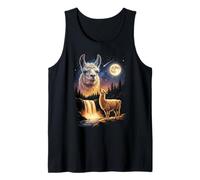 Llama Aullando a la Luna, extraño Meme Divertido, Llama Alpaca de los 90 Camiseta sin Mangas