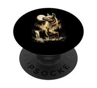 Llama Aullando En La Luna Meme PopSockets PopGrip Adhesivo