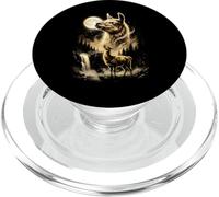 Llama Aullando En La Luna Meme PopSockets PopGrip para MagSafe