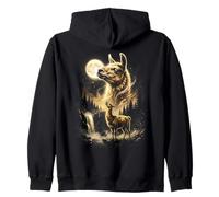 Llama Aullando En La Luna Meme Sudadera con Capucha