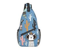 Llama Cactus Desert Plant Crossbody Chest Bag, Bandolera, Mochila de senderismo al aire libre de fin de semana, adecuada para hombres y mujeres