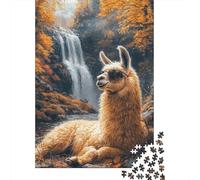 Llama Cascada Paisaje Puzzle de 1000 Piezas para Adultos Relajación Vista de Bosque Otoñal Juego Familiar Decoración Hogar Regalo 38x26cm/1000pcs