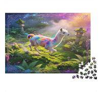 Llama Colorida Fantasía Puzzle de 1000 Piezas Papel Puzzle para Adultos Bosque Tropical Relajante Regalo Familia Decoración Hogar 38x26cm/1000pcs