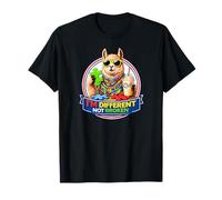 Llama con batido y Gafas de Sol Soy Diferente, no Roto Camiseta