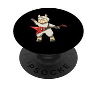 Llama con Guitarra Rock Music Cute Lama Player PopSockets PopGrip Adhesivo