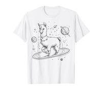 Llama Cósmica Explorador Espacial Saturno Planeta Universo Estrellas Camiseta