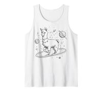 Llama Cósmica Explorador Espacial Saturno Planeta Universo Estrellas Camiseta sin Mangas