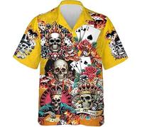 Llama Dados Póker Impresión 3D Camisa Hawaiana Mujeres Hombres Patrón Póker Camisa de Botones Verano Cuello de Solapa Top Streetwear
