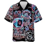 Llama Dados Póker Impresión 3D Camisa Hawaiana Mujeres Hombres Patrón Póker Camisa de Botones Verano Vacaciones Camisa