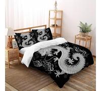 Llama de dragón De Ropa De Cama para Myth Sky Creature con Impresión En 3D, Juego De Funda para Edrojoón con Cremallera, Microfibra Suave Funda Nordica con Fundas De Almohada Super King（260x220cm）
