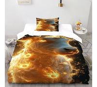 Llama de Vaca Funda Edredon 2 Piezas con Impresión En 3D Magic Pastoral Animal con Funda Almohada Single（135x200cm） 100% Microfibra Ropa De Cama para Niñosy Hombres