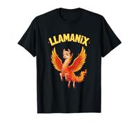Llama Fénix Híbrido Flaming Wings Fantasía Criatura Camiseta