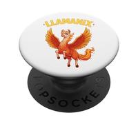 Llama Fénix Híbrido Flaming Wings Fantasía Criatura PopSockets PopGrip Adhesivo