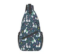 Llama Flower Sling Bag, Chest Bag Daypack, Crossbody Sling Mochila para Viajes, Deportes, Correr, Senderismo
