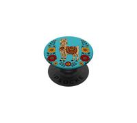 Llama Folk Art Floral Colorido Alpaca Botánica PopSockets PopGrip Adhesivo