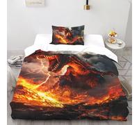 Llama Lava T-Rex Rugido Juego De Ropa De Cama Estampado 3D Fauna LY Animales Microfibra Suave con Cremallera Oculta para Niños Y Adultos Ajuste Single（135x200cm）