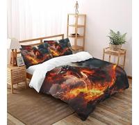 Llama Lava T-Rex Rugido Juego De Ropa De Cama Estampado 3D Fauna LY Animales Microfibra Suave con Cremallera Oculta para Niños Y Adultos Ajuste Super King（260x220cm）