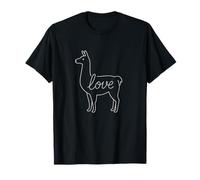 Llama Love Line Art, divertido, amante de los animales de granja Camiseta