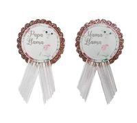 Llama Mama Mommy to Be & Papa Daddy to Be Pin Baby Shower Pin para que los padres lo usen, blanco y oro rosa, It's a Girl, It's a Boy Baby Sprinkle