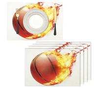 Llama Manteles Individuales - Juego de 6 fútbol Americano Lavables Algodón Lino Salvamanteles Individuales para Cocina, Hogar, Restaurante
