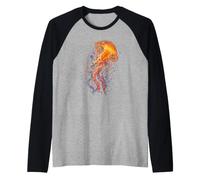 Llama Medusa Vida Oceánica Biología Marina Vida Silvestre Arte Camiseta Manga Raglan