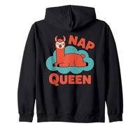 Llama Nap, Queen Cute Sleeping Animal Funny Women Girls Desi Sudadera con Capucha