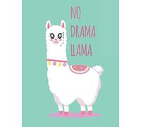 Llama Notebook: Cute No drama llama Notebook Ruled Paper Notebook 8,5” x 11” 120 pages , notebooks and journals (Pastel aquamarine)