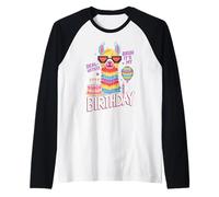 Llama Pixel "Bruh, It's My Birthday" Camiseta Manga Raglan