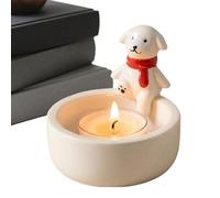 Llama resistente, soporte para velas de cerámica, soporte de animales de dibujos animados, base de pantalla de luz de té artificial, estilo hecho a mano, acento de decoración del hogar, moderno y