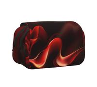 Llama roja Impresa Estuche para lápices portátil con Doble Concha y Cremallera