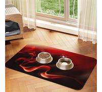 Llama roja Impresa,Tapete para Comida de Mascotas, manteles Individuales de Cuero sintético para Gatos y Perros,40x60cm