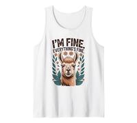 Llama sarcástica fingiendo Que Todo está Bien, diseño Floral Camiseta sin Mangas