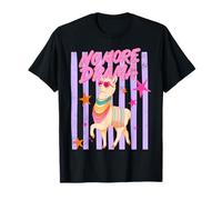 Llama Stripes Preppy No More Drama Summer Camiseta
