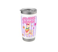 Llama Stripes Preppy No More Drama Summer Vaso térmico de acero inoxidable de doble pared