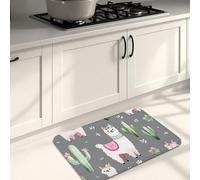 Llama - Tapetes de cocina para piso, tapetes suaves con bonito patrón de cactus, acolchados, cómodos, lavables, antideslizantes, para fregaderos de cocina, lavandería, baño, 20 x 31 pulgadas