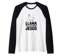 Llama te Habla de Jesús Llama Cristiana Divertida Camiseta Manga Raglan