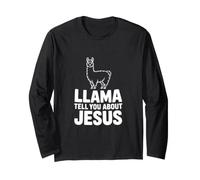 Llama te Habla de Jesús Llama Cristiana Divertida Manga Larga