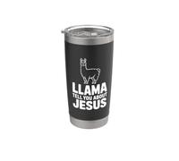 Llama te habla de Jesús Llama cristiana divertida Vaso térmico de acero inoxidable de doble pared