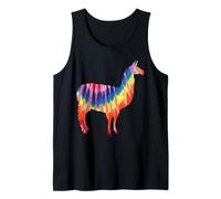Llama Tie Dye Silueta Hippie Rainbow Colors Love Llamas Camiseta sin Mangas