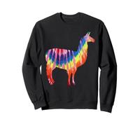 Llama Tie Dye Silueta Hippie Rainbow Colors Love Llamas Sudadera