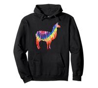 Llama Tie Dye Silueta Hippie Rainbow Colors Love Llamas Sudadera con Capucha