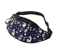 Llama Unicorn In Space Crossbody Bag Runner Small Hip Pouch Riñonera Running Riñonera Bumbag Beltbag Sport Slim Moda para Trotar Senderismo Mujer