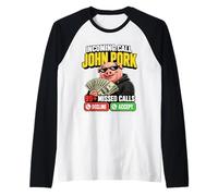 Llamada entrante Llamadas perdidas Teléfono Divertido Diseño de Memes Brainrot Camiseta Manga Raglan
