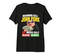 Llamada entrante Llamadas perdidas Teléfono Divertido Diseño de Memes Brainrot Camiseta Premium
