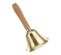 Llamadas Mano Con Madera Campanas Servicio Cena Latón Para Bodas Aula Y Juego Escolar