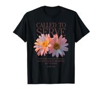 Llamado a Servir Flores cristianas con versículos bíblicos Florales Camiseta