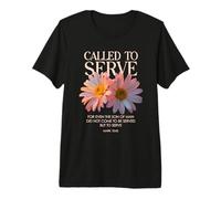 Llamado a Servir Flores cristianas con versículos bíblicos Florales Camiseta Premium