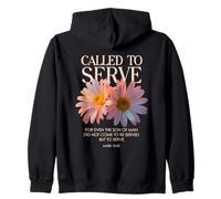 Llamado a Servir Flores cristianas con versículos bíblicos Florales Sudadera con Capucha